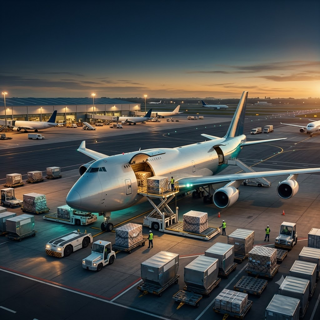 Air cargo plane used for air freight shipments