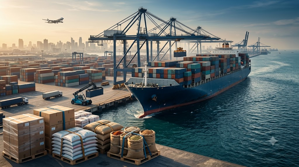 International cargo shipping and logistics